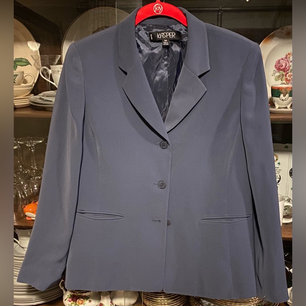 Kasper blazer. Dark grey, size 10 petite. Lightly used in great condition